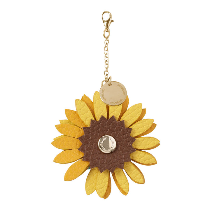 Accessoire cuir véritable cuir italien grainé charme fleur