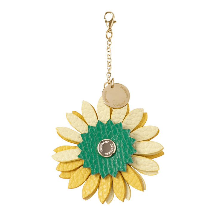 Accessoire cuir véritable cuir italien grainé charme fleur