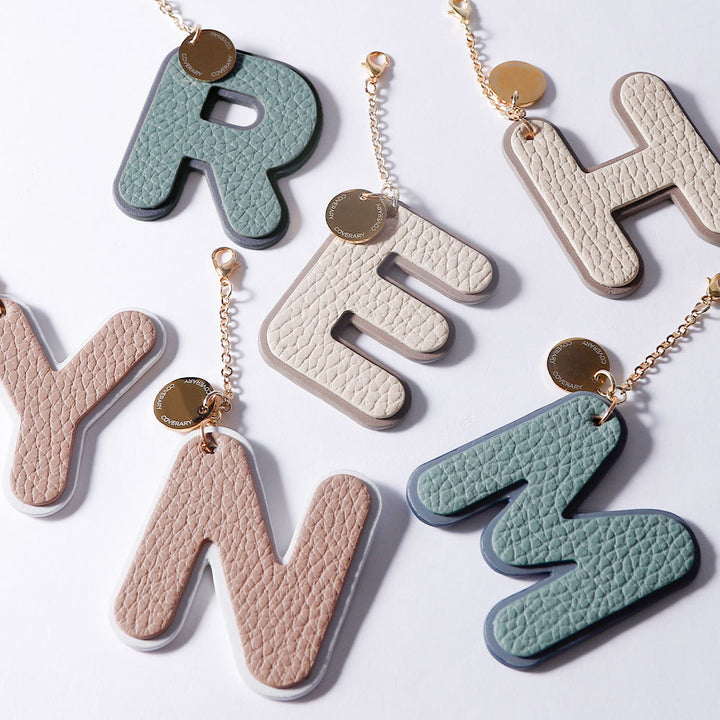 Accessories Genuine Leather Italian Shrink Leather BIG Layer Initial Charm