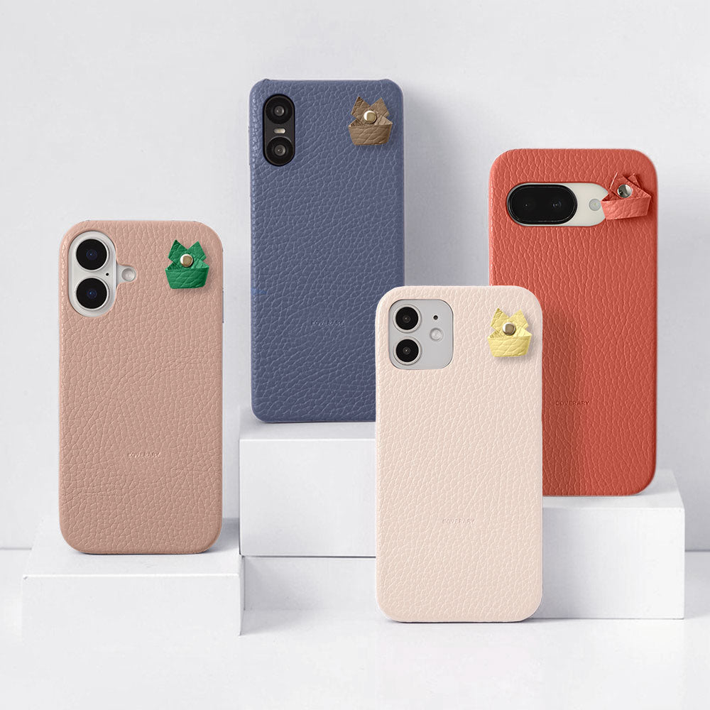本革 32色 イタリアンシュリンクレザー シンプルチャームホルダー付き 背面ケース Google Pixelシリーズ