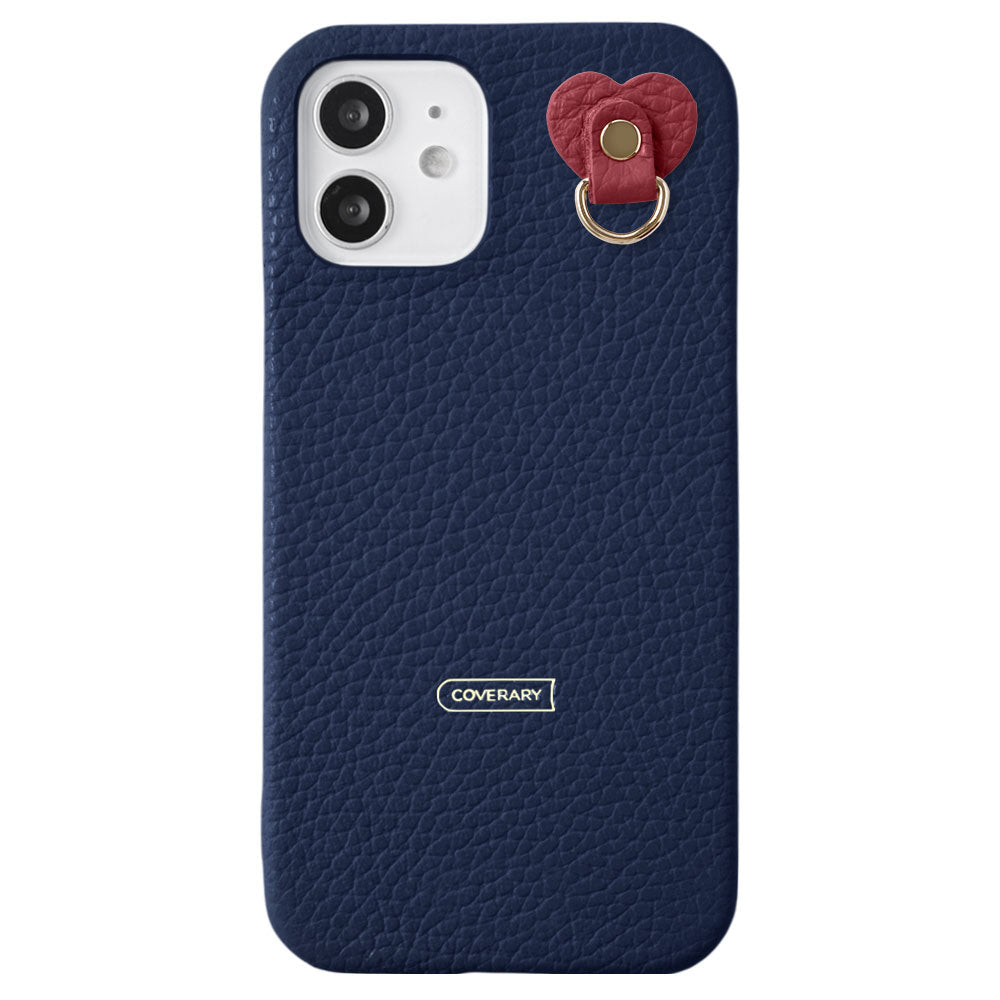 Cuir véritable 32 couleurs cuir italien grainé avec porte-charm arrière coque