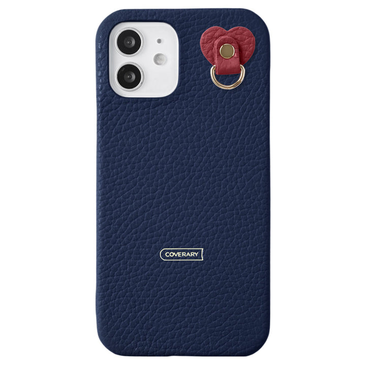 Cuir véritable 32 couleurs cuir italien grainé avec porte-charm arrière coque