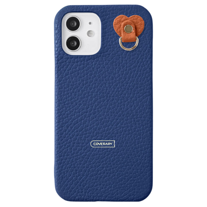Cuir véritable 32 couleurs cuir italien grainé avec porte-charm arrière coque