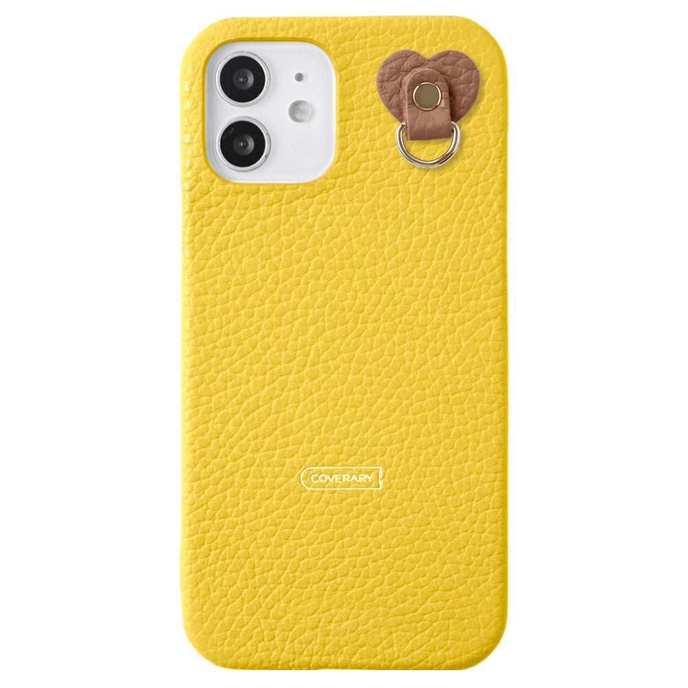 Cuir véritable 32 couleurs cuir italien grainé avec porte-charm arrière coque