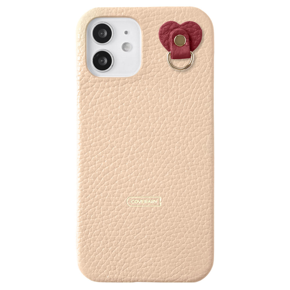 Cuir véritable 32 couleurs cuir italien grainé avec porte-charm arrière coque