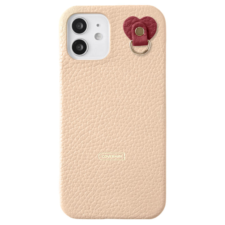Cuir véritable 32 couleurs cuir italien grainé avec porte-charm arrière coque