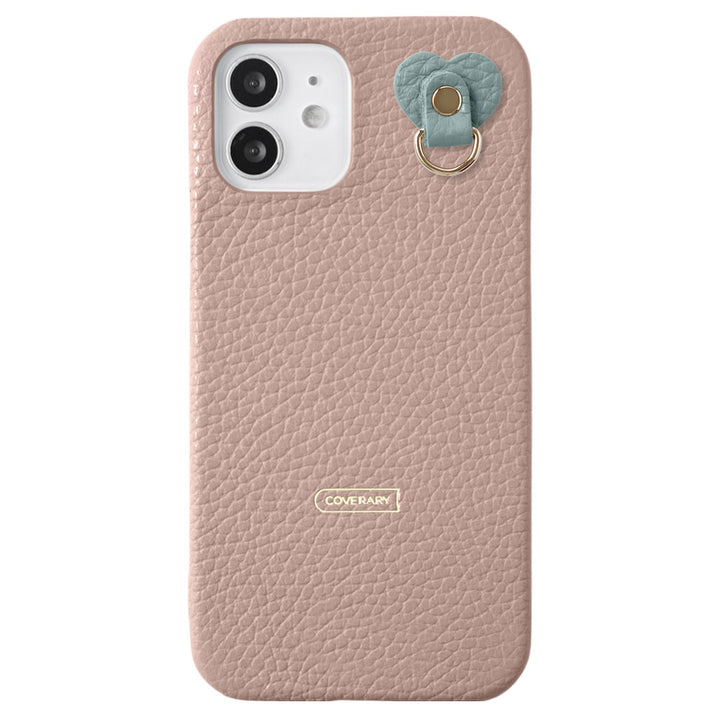 Cuir véritable 32 couleurs cuir italien grainé avec porte-charm arrière coque