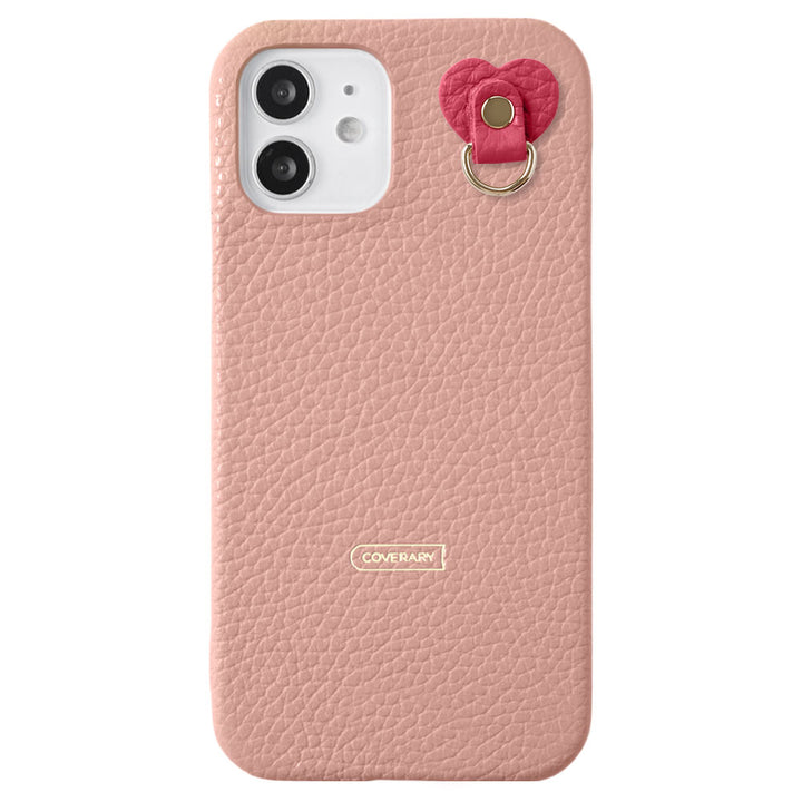 Cuir véritable 32 couleurs cuir italien grainé avec porte-charm arrière coque