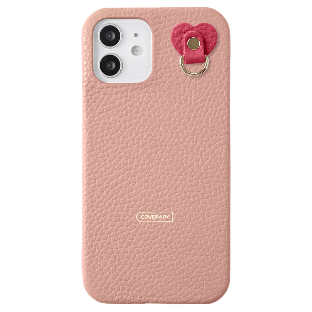 本革 32色 イタリアンシュリンクレザー チャームホルダー付き 背面ケース iPhoneシリーズ