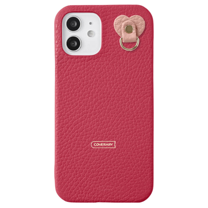 Cuir véritable 32 couleurs cuir italien grainé avec porte-charm arrière coque