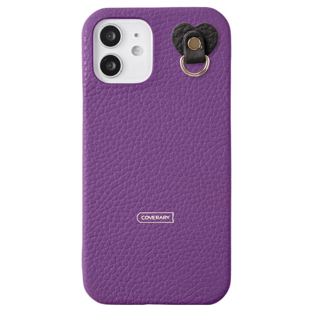 Cuir véritable 32 couleurs cuir italien grainé avec porte-charm arrière coque