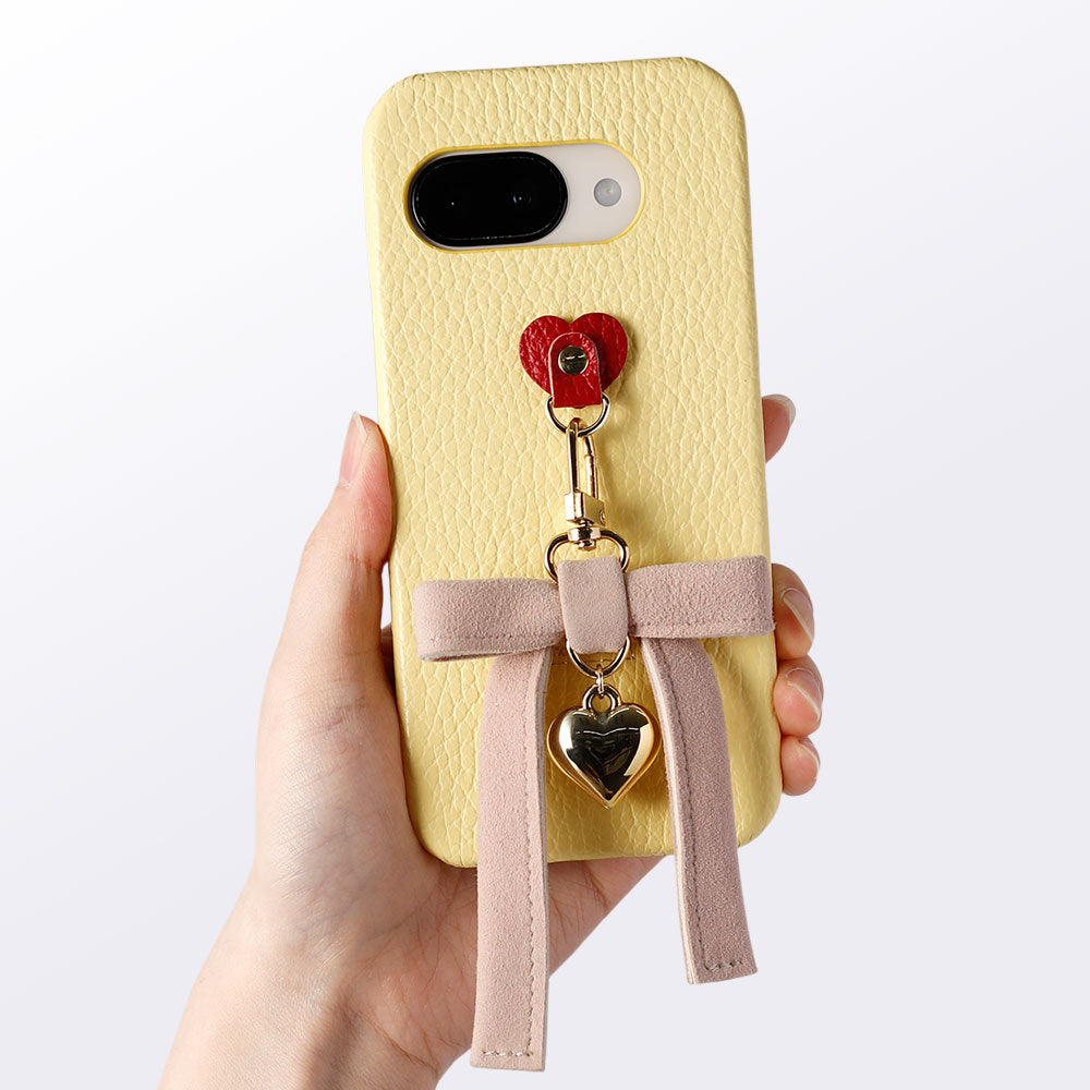 Cuir véritable 32 couleurs cuir italien grainé avec porte-charm arrière coque