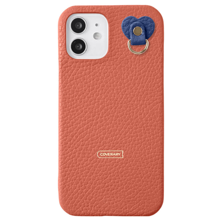 Cuir véritable 32 couleurs cuir italien grainé avec porte-charm arrière coque