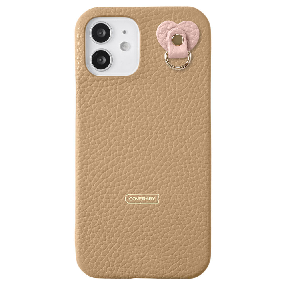 Cuir véritable 32 couleurs cuir italien grainé avec porte-charm arrière coque