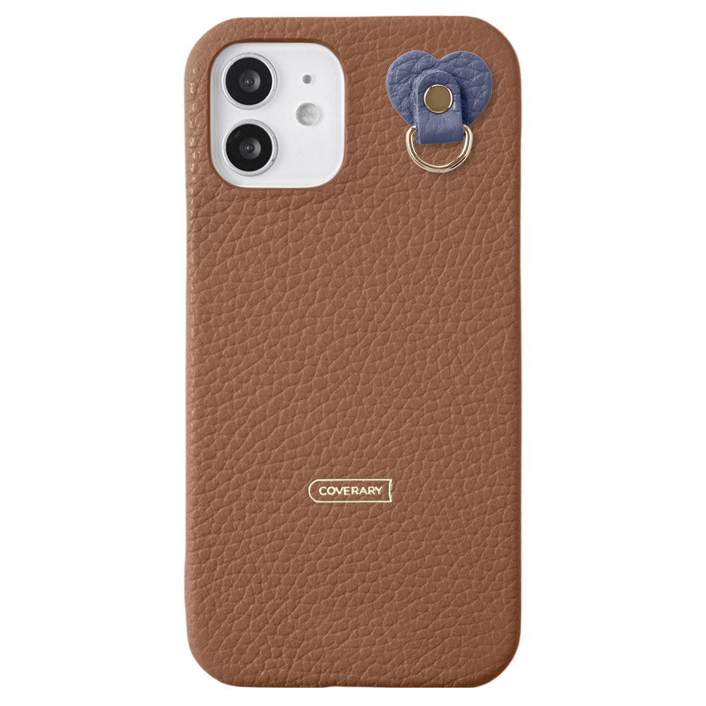 Cuir véritable 32 couleurs cuir italien grainé avec porte-charm arrière coque