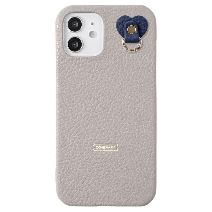 Cuir véritable 32 couleurs cuir italien grainé avec porte-charm arrière coque