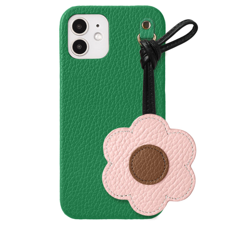 Cuir véritable 32 couleurs Cuir italien grainé Charme fleur avec cordon Coque arrière Série AQUOS
