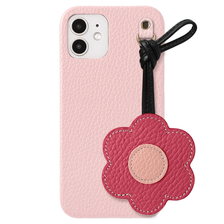 Cuir véritable 32 couleurs Cuir italien grainé Charme fleur avec cordon Coque arrière Série AQUOS