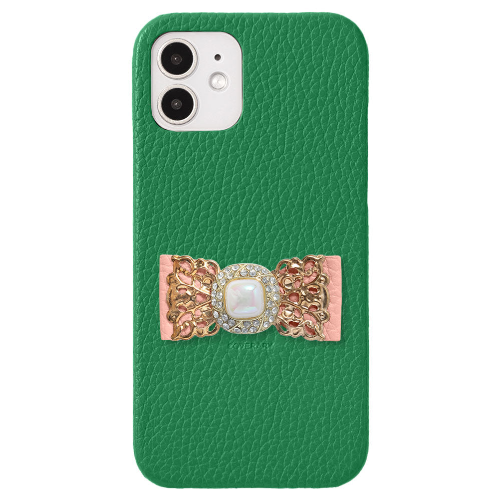 Cuir véritable 32 couleurs cuir italien grainé ruban en cuir décoration dorée coque arrière série AQUOS