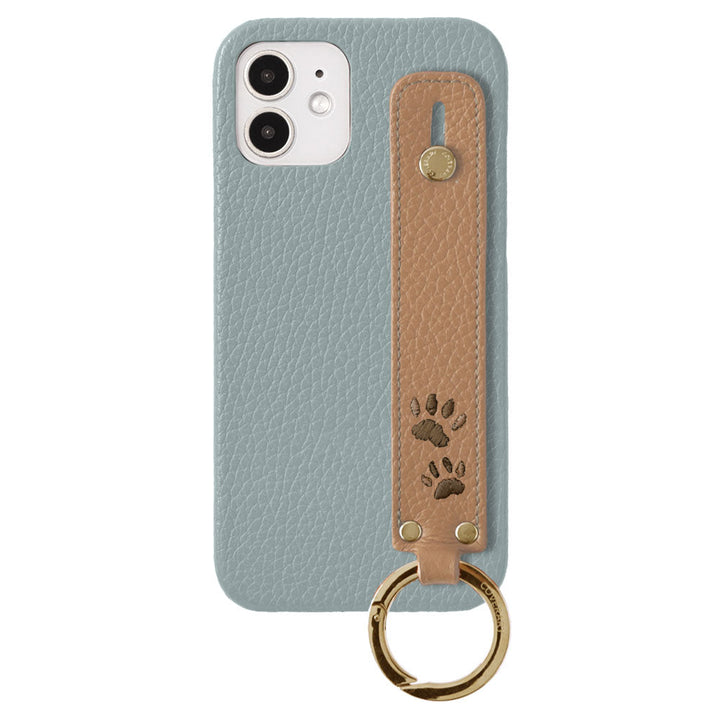 Genuine Leather 32 Colors Italian Shrink Leather Paw Pad Embroidery Design Hand Strap Attached Back Case AQUOS Series