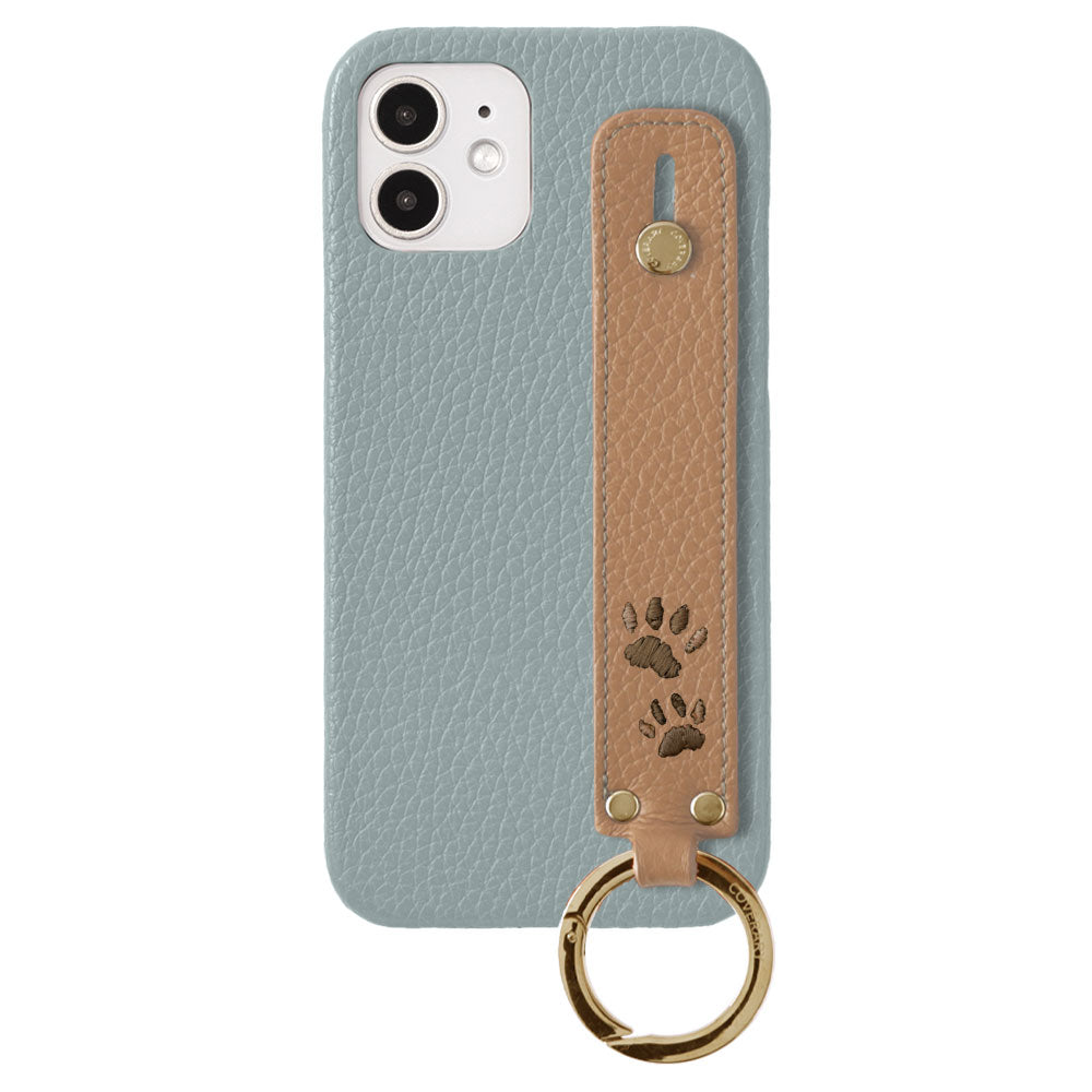 Genuine Leather 32 Colors Italian Shrink Leather Paw Pad Embroidery Design with Hand Strap Back Case Galaxy Series