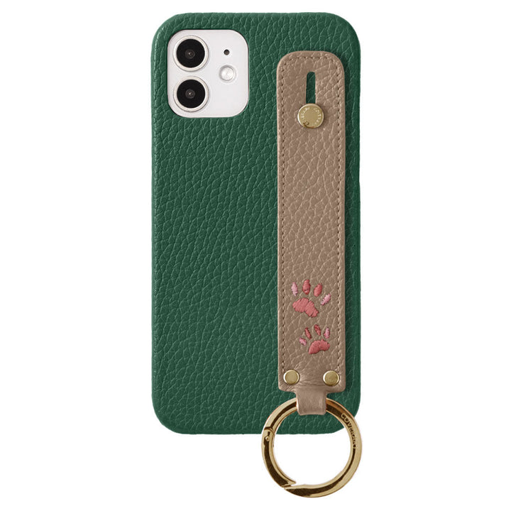 Genuine Leather 32 Colors Italian Shrink Leather Paw Pad Embroidery Design with Hand Strap Back Case Galaxy Series