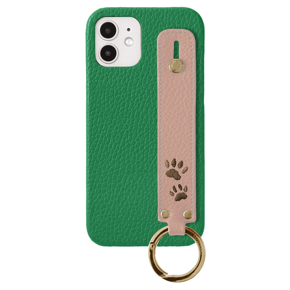 Genuine Leather 32 Colors Italian Shrink Leather Paw Pad Embroidery Design with Hand Strap Back Case Galaxy Series