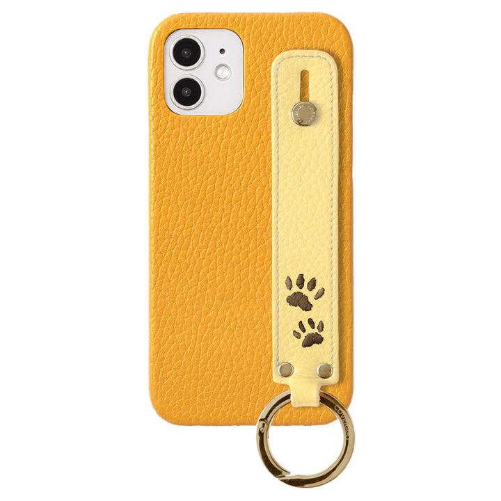 Genuine Leather 32 Colors Italian Shrink Leather Paw Pad Embroidery Design with Hand Strap Back Case Galaxy Series