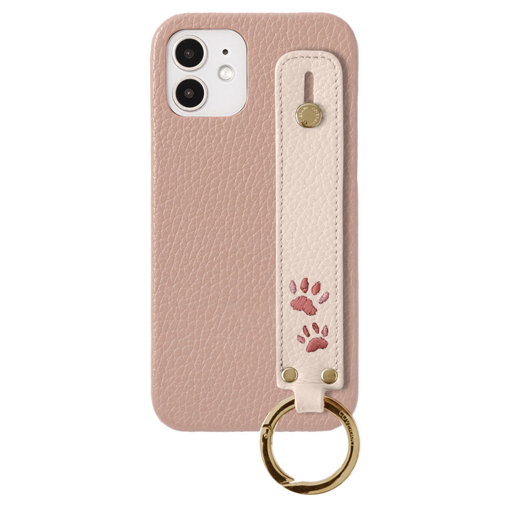 Genuine Leather 32 Colors Italian Shrink Leather Paw Pad Embroidery Design with Hand Strap Back Case Galaxy Series