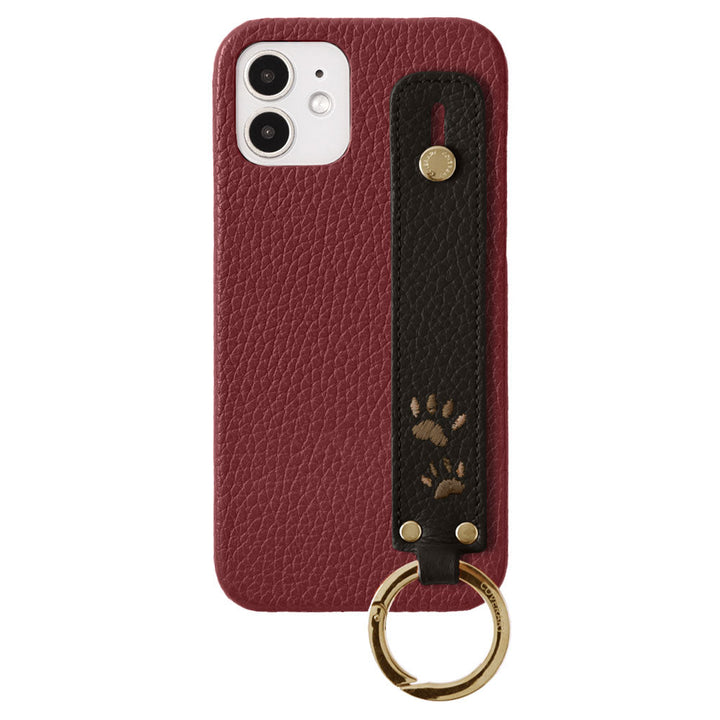 Genuine Leather 32 Colors Italian Shrink Leather Paw Pad Embroidery Design with Hand Strap Back Case Galaxy Series