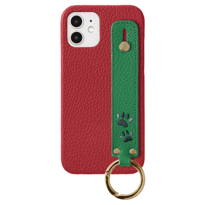 Genuine Leather 32 Colors Italian Shrink Leather Paw Pad Embroidery Design with Hand Strap Back Case Galaxy Series
