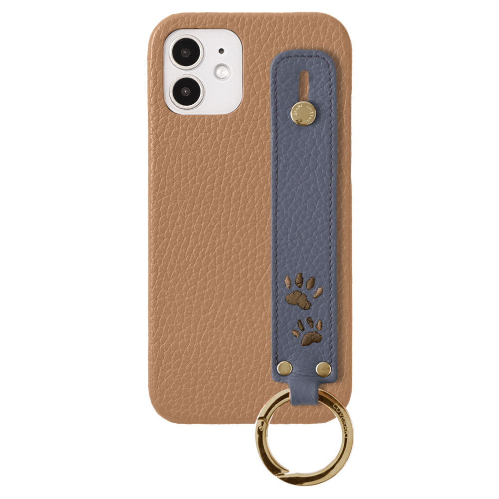 Genuine Leather 32 Colors Italian Shrink Leather Paw Pad Embroidery Design with Hand Strap Back Case Galaxy Series