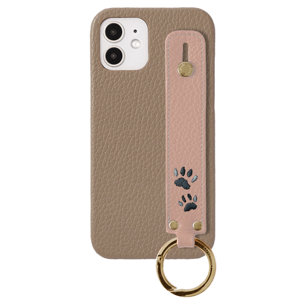 Genuine Leather 32 Colors Italian Shrink Leather Paw Pad Embroidery Design with Hand Strap Back Case Galaxy Series