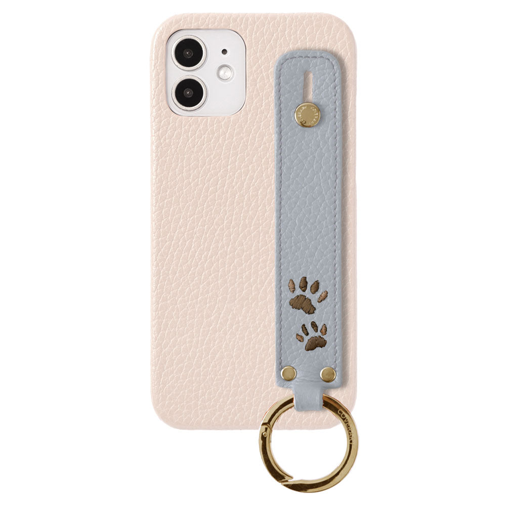 Genuine Leather 32 Colors Italian Shrink Leather Paw Pad Embroidery Design with Hand Strap Back Case Galaxy Series