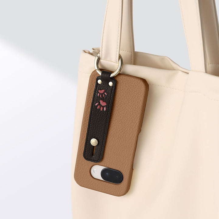 Genuine Leather 32 Colors Italian Shrink Leather Paw Pad Embroidery Design with Hand Strap Back Case Galaxy Series