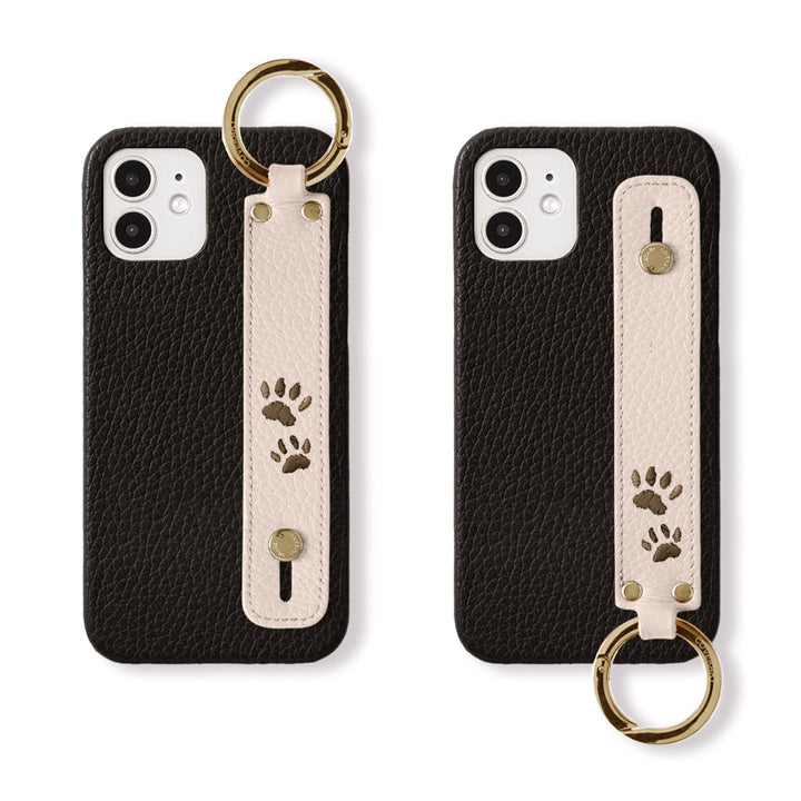 Genuine Leather 32 Colors Italian Shrink Leather Paw Pad Embroidery Design Hand Strap Attached Back Case AQUOS Series