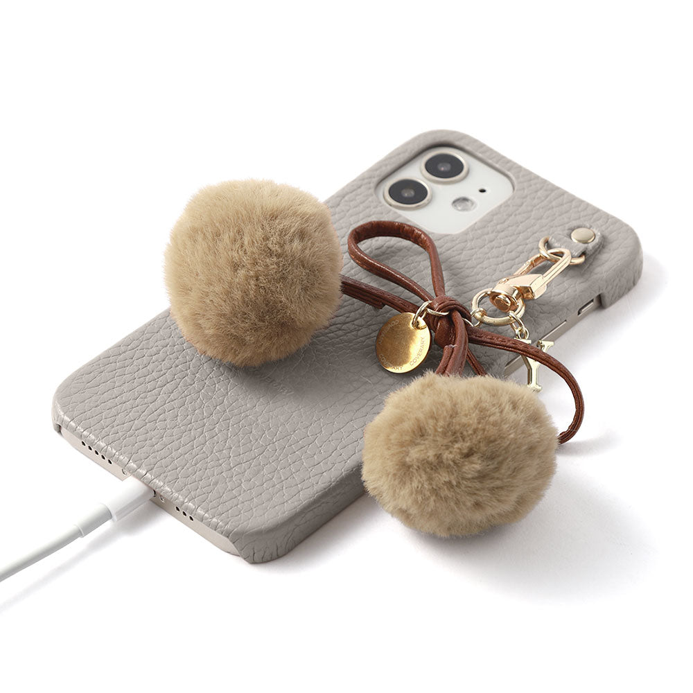 Cuir véritable 32 couleurs Cuir italien grainé Initiales Charm ruban en fourrure avec lacet en cuir Coque arrière pour la série Google Pixel