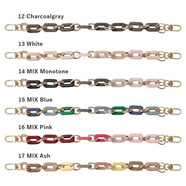 Cuir véritable 32 couleurs cuir italien grainé avec chaîne et dragonne à main, coque arrière