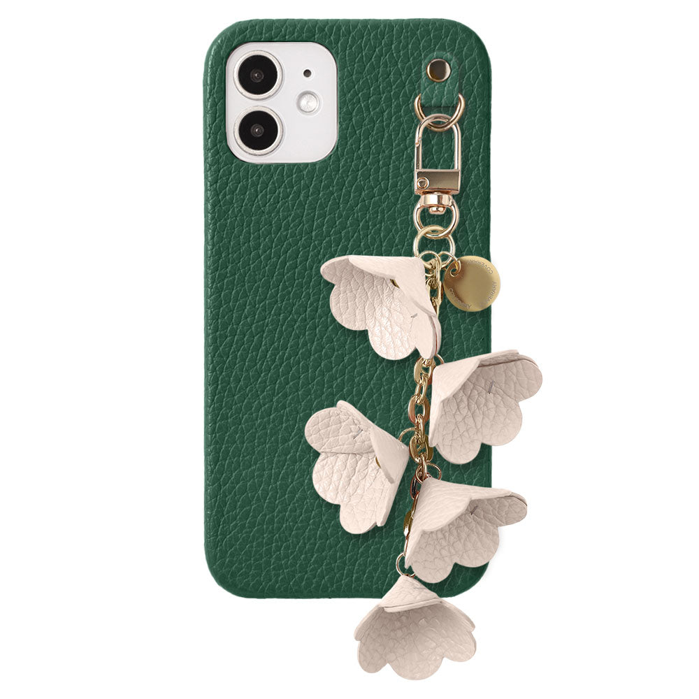Genuine Leather 32 Colors Italian Shrink Leather Lily of the Valley Charm Back Case AQUOS Series