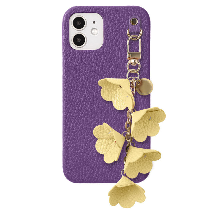 Genuine Leather 32 Colors Italian Shrink Leather Lily of the Valley Charm Back Case AQUOS Series