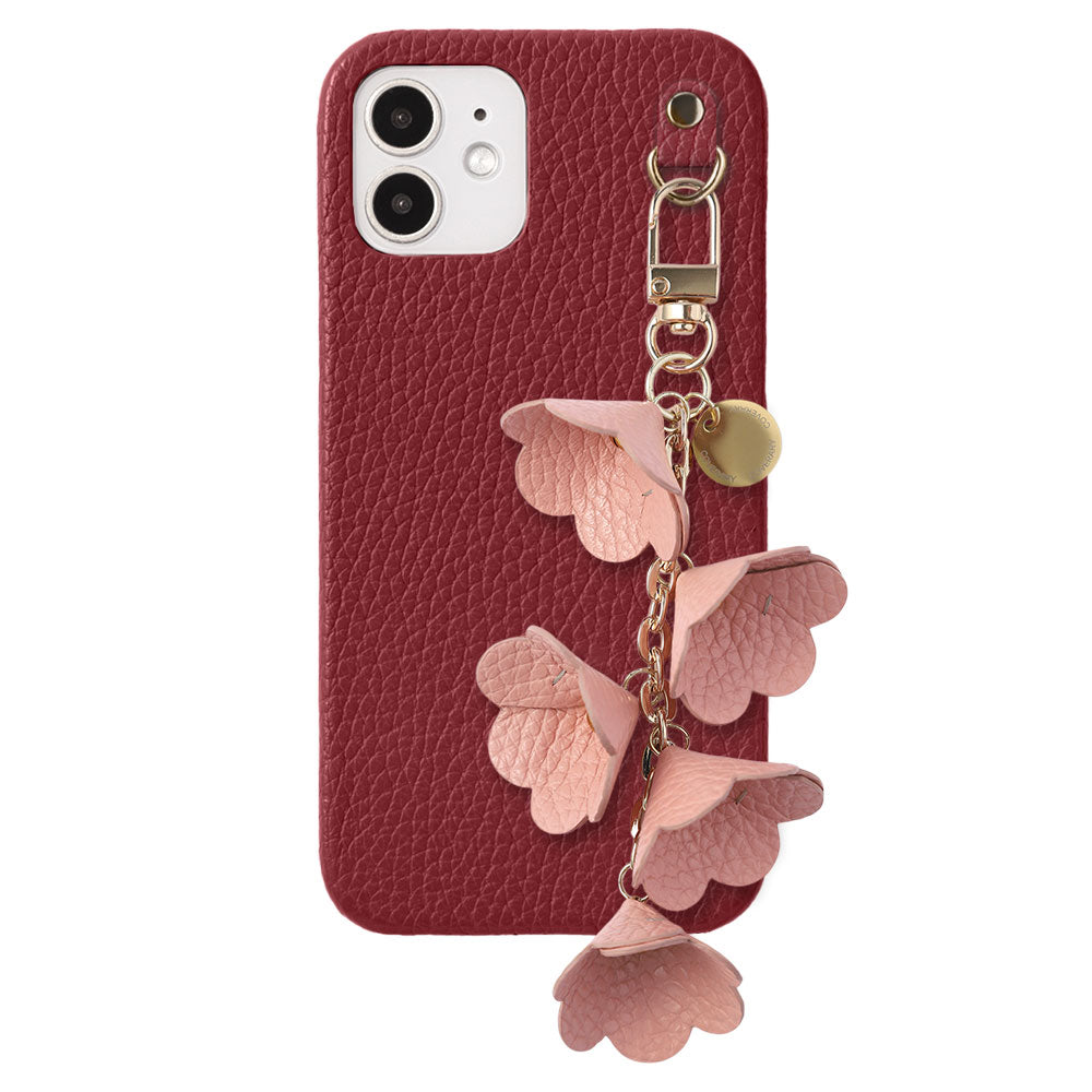 Genuine Leather 32 Colors Italian Shrink Leather Lily of the Valley Charm Back Case AQUOS Series