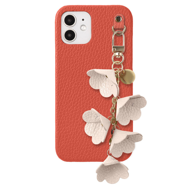 Genuine Leather 32 Colors Italian Shrink Leather Lily of the Valley Charm Back Case AQUOS Series