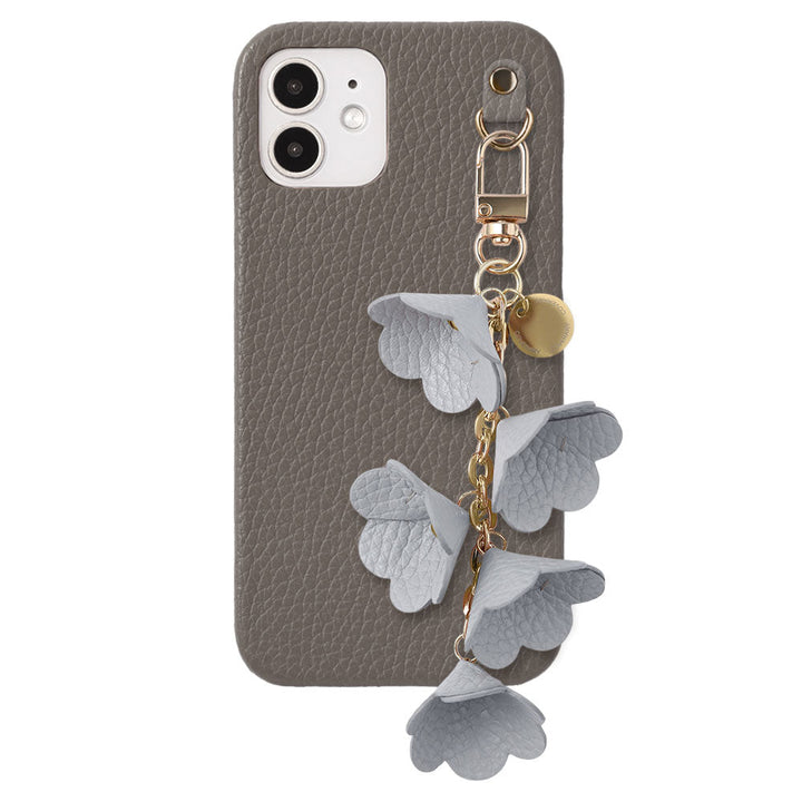Genuine Leather 32 Colors Italian Shrink Leather Lily of the Valley Charm Back Case AQUOS Series
