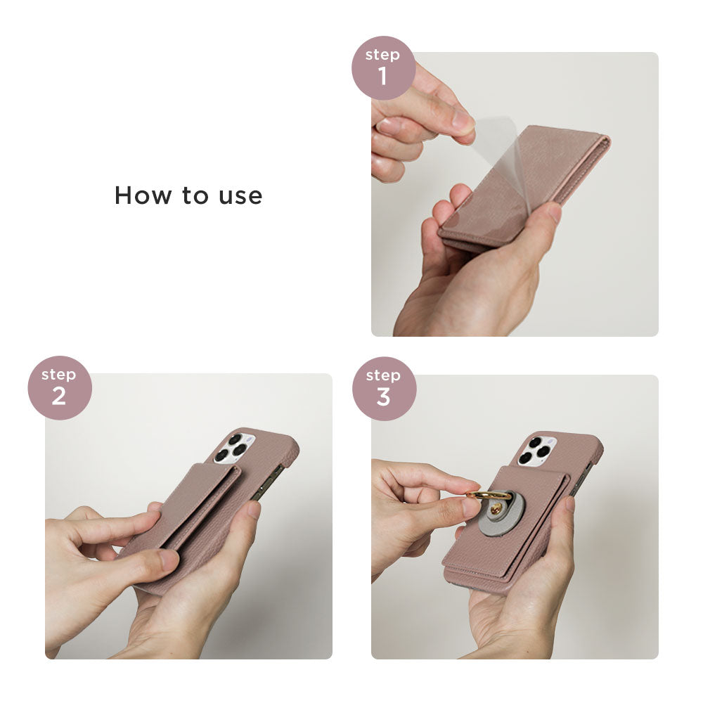 本革 32色 イタリアンシュリンクレザー ミラー＆スマホリング付き 背面ケース iPhoneシリーズ