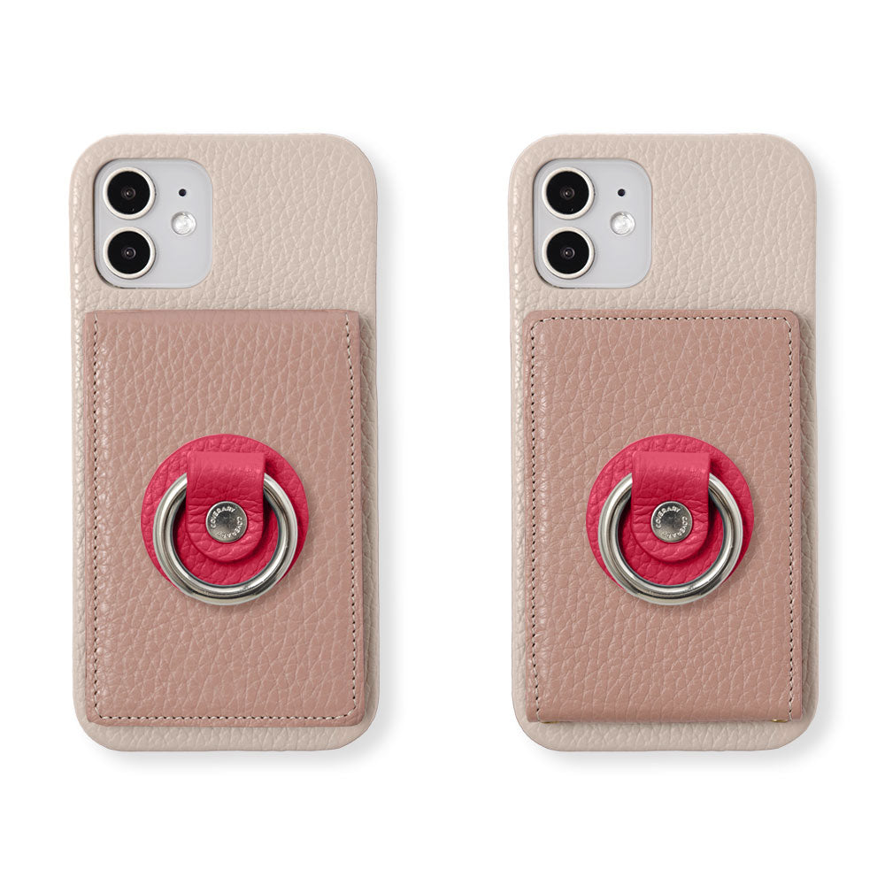 本革 32色 イタリアンシュリンクレザー ミラー＆スマホリング付き 背面ケース AQUOSシリーズ