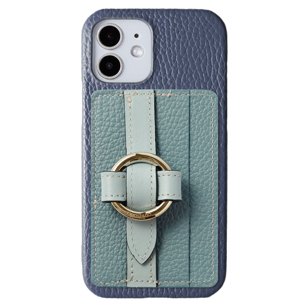 Genuine leather 32 colors Italian shrink leather Magsafe compatible card storage with ring buckle belt back case Xperia series