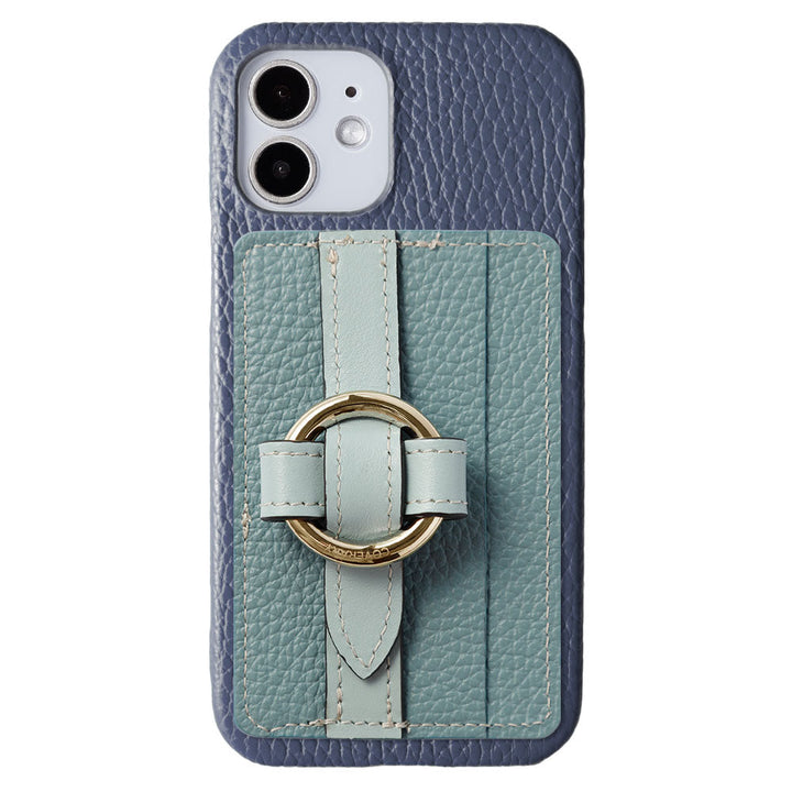 Genuine leather 32 colors Italian shrink leather Magsafe compatible card storage with ring buckle belt back case Xperia series