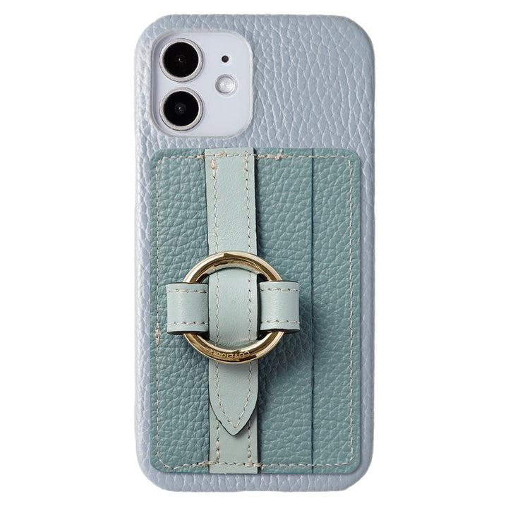 Genuine leather 32 colors Italian shrink leather Magsafe compatible card storage with ring buckle belt back case Xperia series