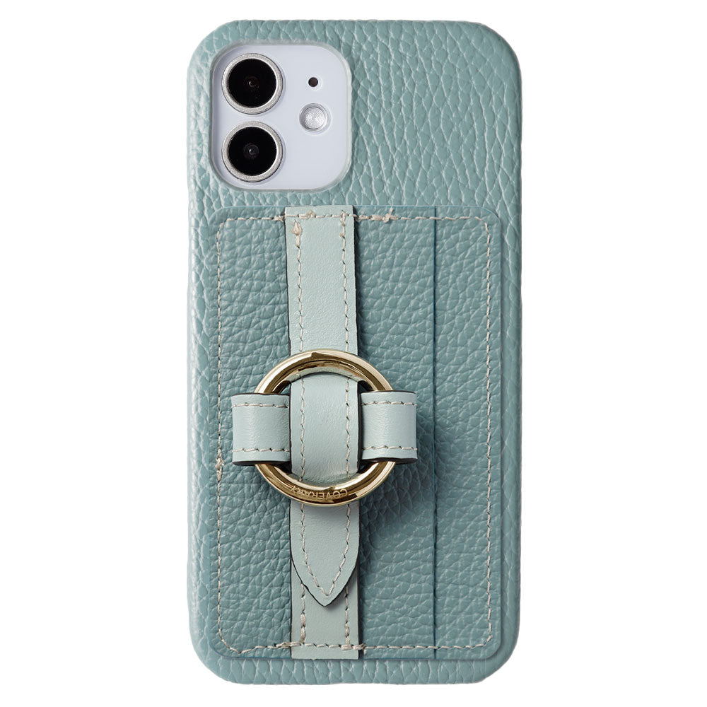 Genuine leather 32 colors Italian shrink leather Magsafe compatible card storage with ring buckle belt back case Xperia series