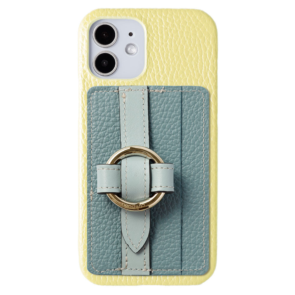 Genuine leather 32 colors Italian shrink leather Magsafe compatible card storage with ring buckle belt back case Xperia series